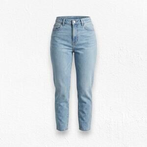PacSun Light Wash High Rise Straight Leg Cropped Ankle Mom Jeans Size 23